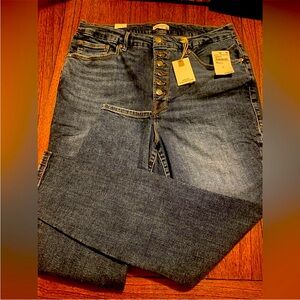 Good American, Good Waist Button Front Jeans Size 16 inseam 29” high rise NWOT